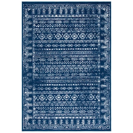 Safavieh 5 ft.-3 in. x 7 ft.-6 in. Tulum Contemporary Rectangle Rug, Navy & Grey TUL271N-5